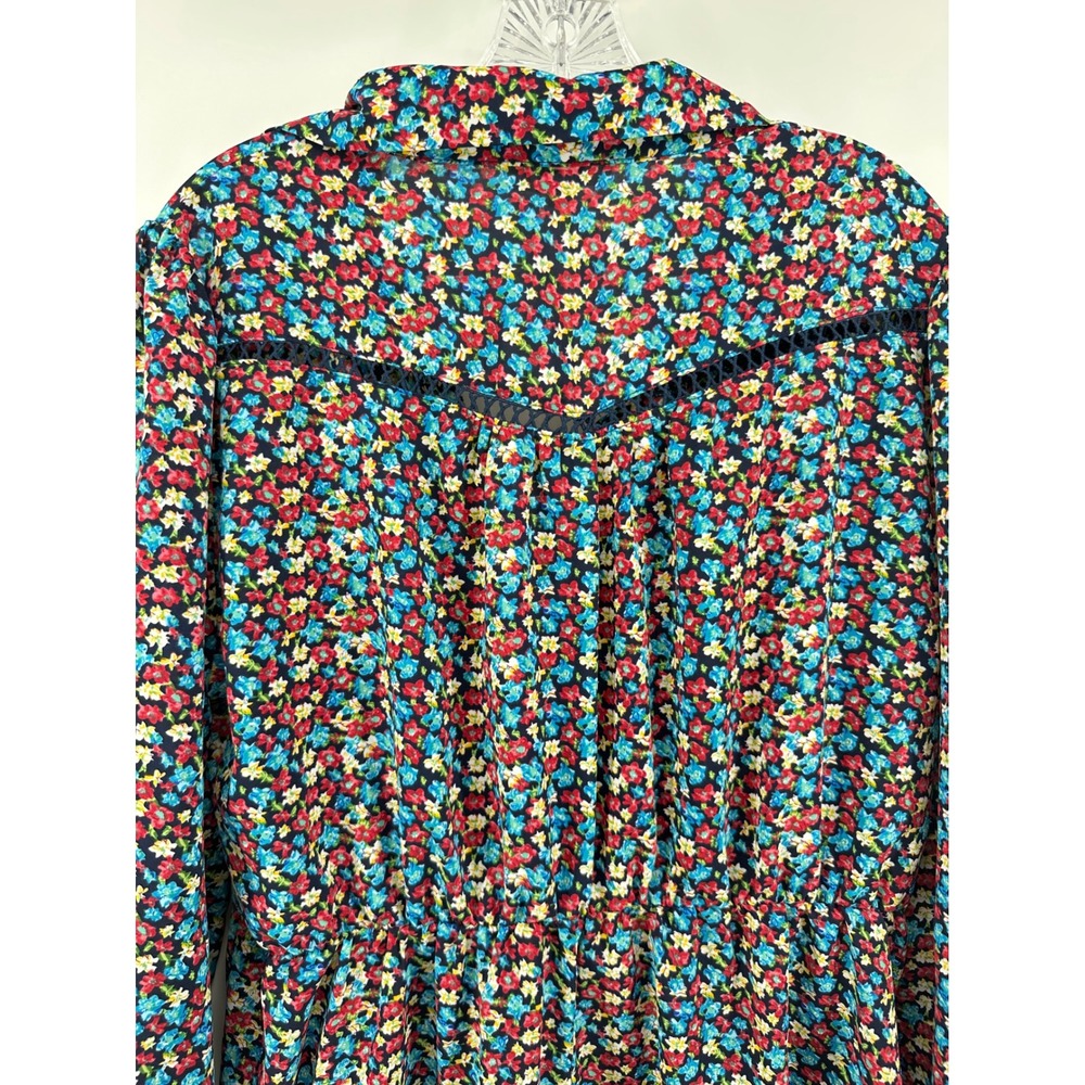 Umgee USA Floral Long‎ Sleeve Babydoll Dress 1XL Cottagecore Crochet Lace Boho - Picture 13 of 14